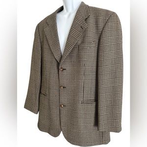 FIORI MENS SPORT‎ COAT BLAZER HOUNDSTOOTH WOOL LIGHTWEIGHT CANADA 44 TALL